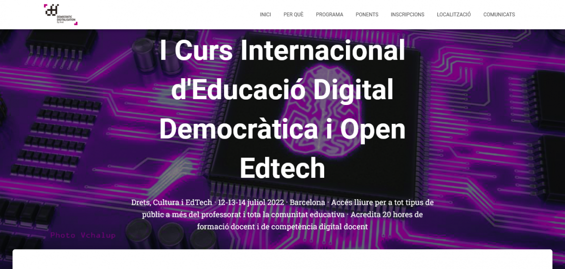 I Curs Internacional d'Educació Digital Democràtica i Open Edtech