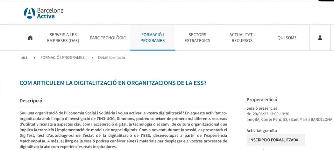 Com articulem la digitalització en organitzacions de la ESS?