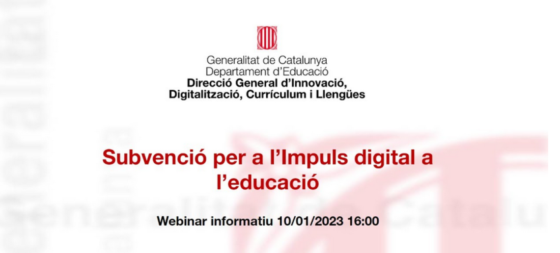 Subvenció per a l’Impuls digital a l’educació