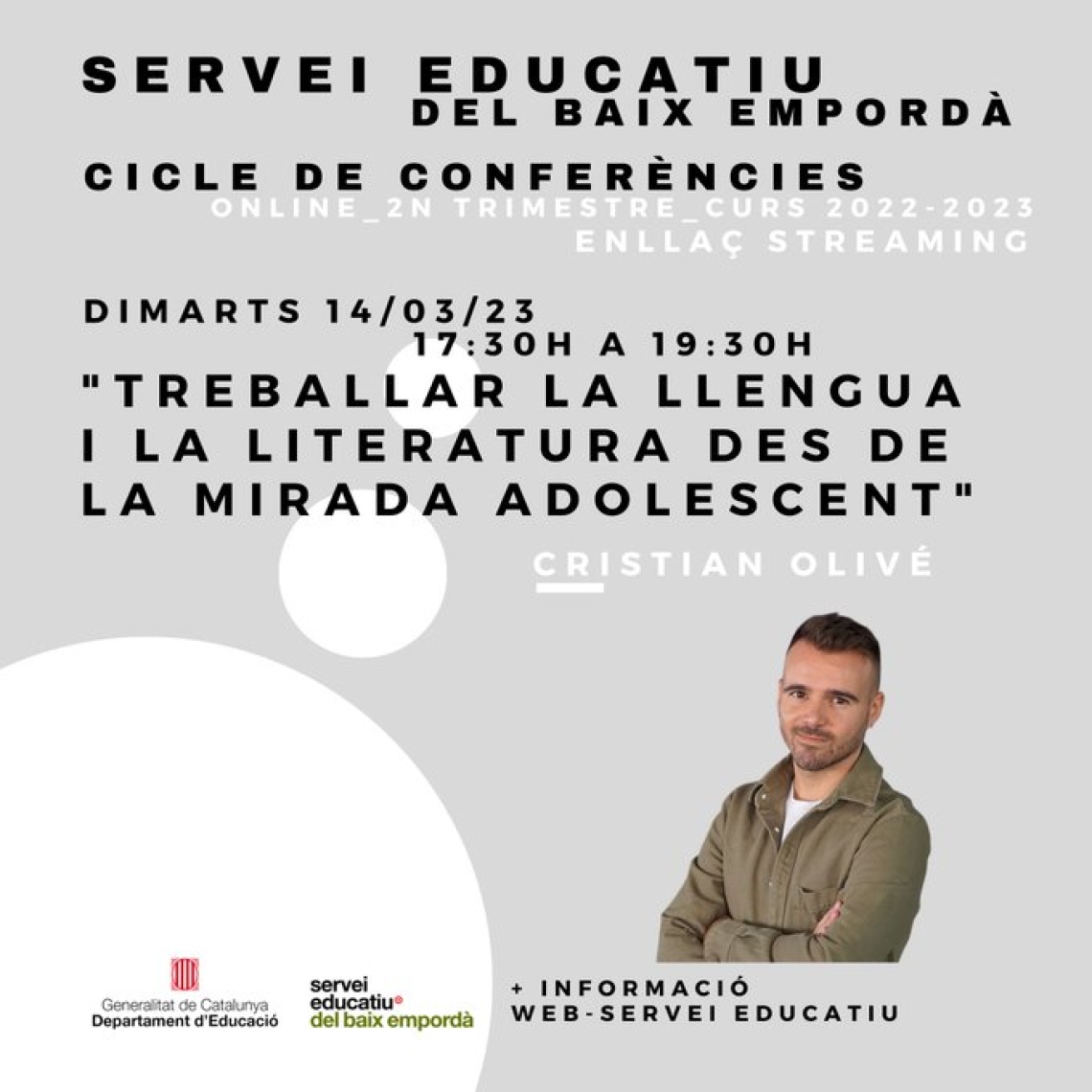Conferència Treballar la llengua i la literatura des de la mirada adolescent. Cristian Olivé.