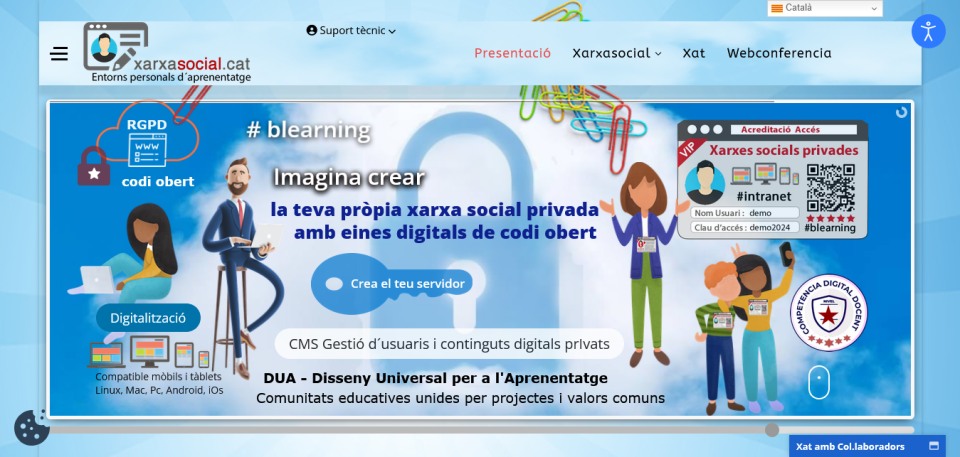 Publicat 12/10/24 a #Twitter - @jordi_tecnic   #bsky - @jordi-tecnic.bsky.social🔐 Crear els nostres propis espais digitals, servidors segurs, CMS i eines de codi obert, on poder participar, compartir i col·laborar pel bé de la nostra comunitat. ⭐Compartim codi i busquem col·laboradorsDemo: https://www.xarxasocial.cat/
