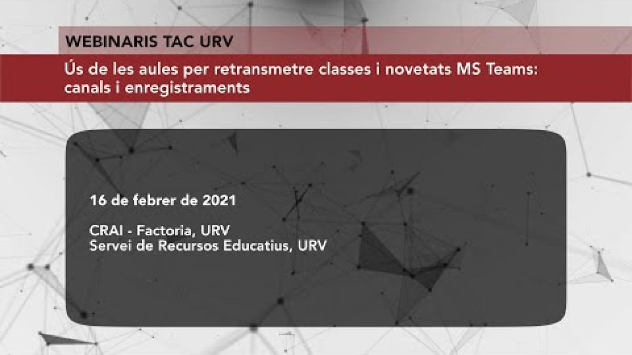 Ús de les aules per retransmetre classes i novetats MS Teams: canals i enregistraments