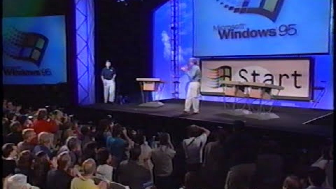 Microsoft Windows 95 Launch with Bill Gates & Jay Leno (1995)