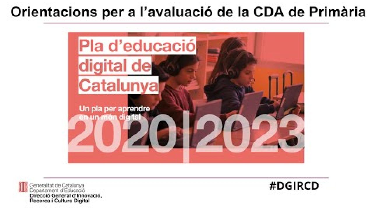 Orientacions per a l'avaluació de la CDA a Primària